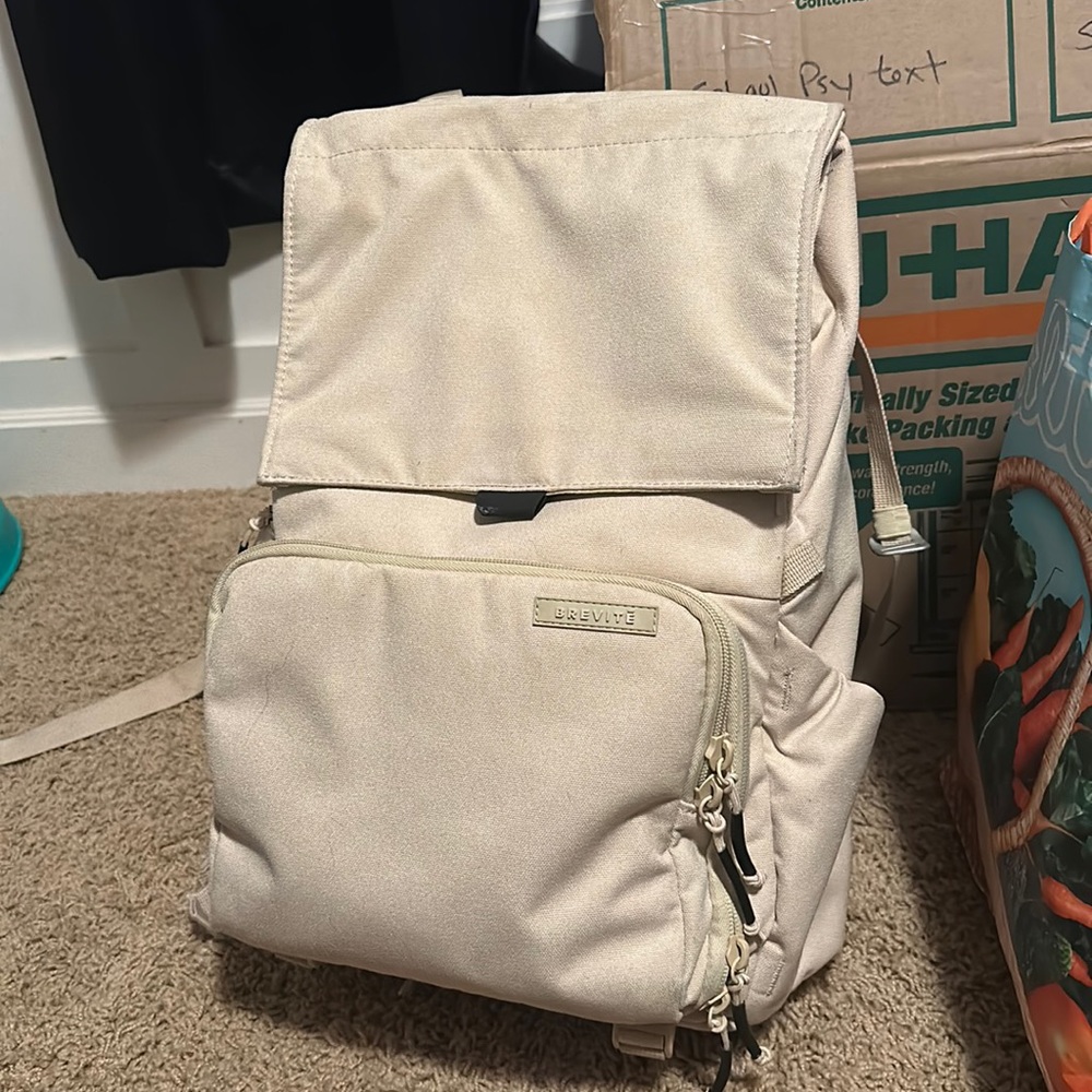 Tan Brevite Camera Backpack & Water Proof Cover